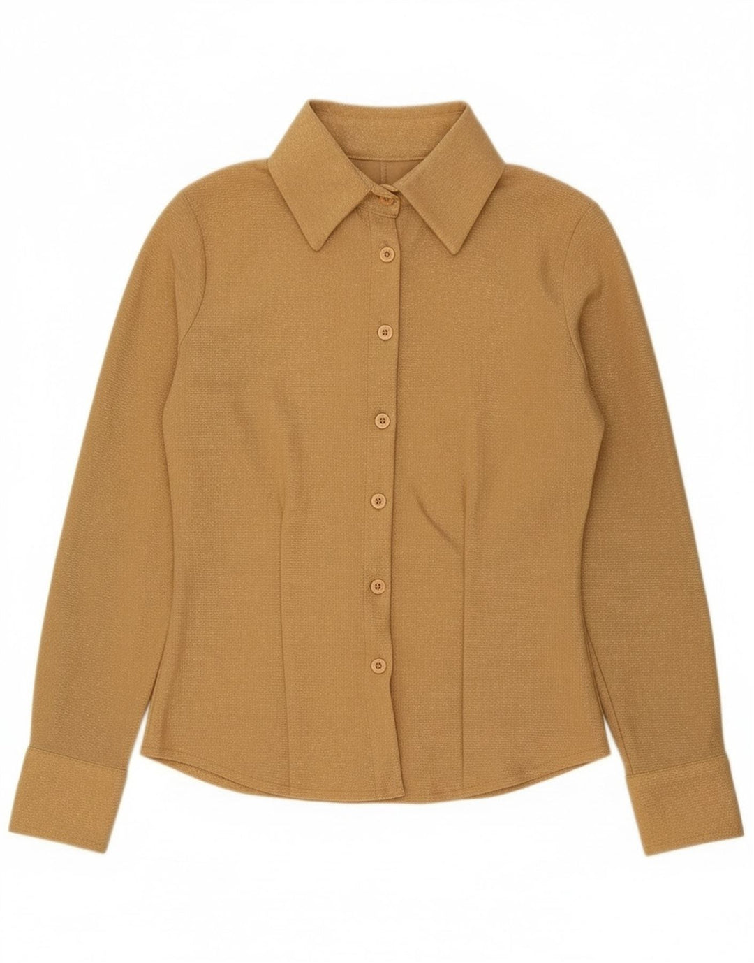 Cămașă vintage pentru femei UK 10 Small Gold Poliester