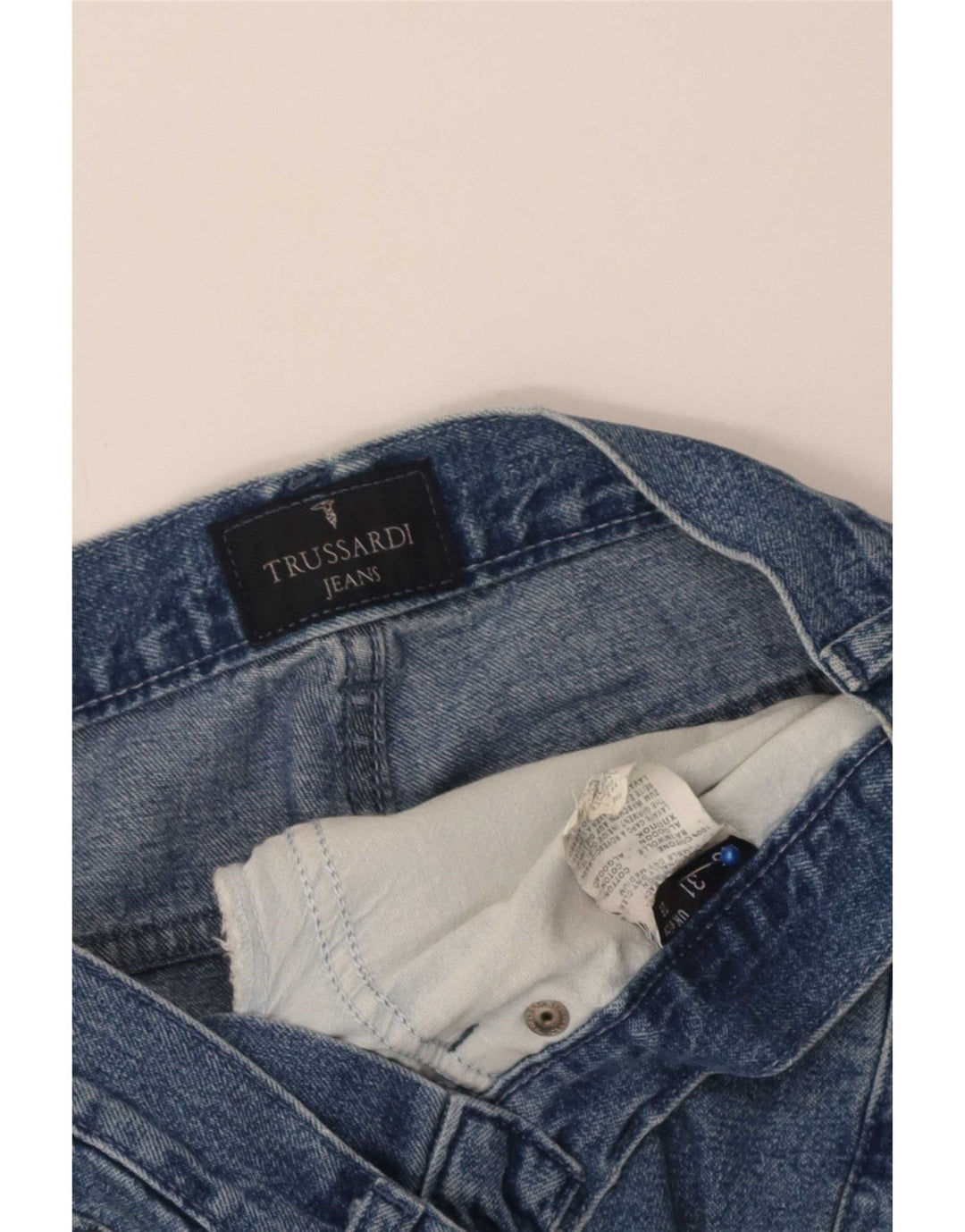 Blugi drepti pentru femei Trussardi W29 L33 Bumbac albastru