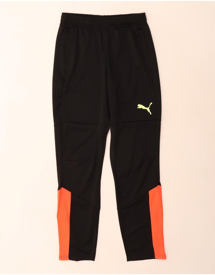 Pantaloni de trening PUMA pentru băieți 13-14 ani, negru, poliester color bloc