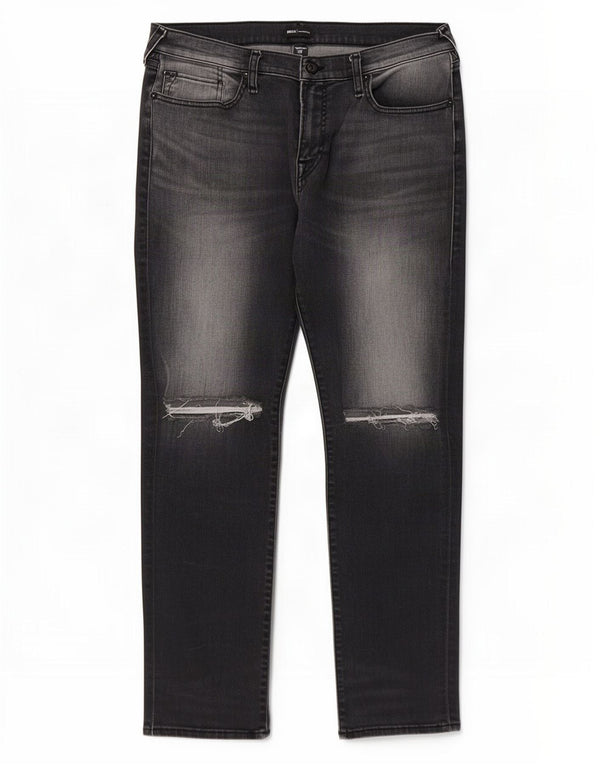 True Religion Blugi skinny pentru bărbați Rocco distressed Relaxed Fit W36 L30 negri