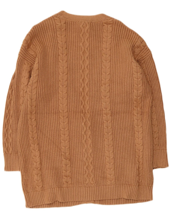 Pulover cardigan Dkny pentru femei cu mâneci 3/4 UK 18 XL, bej, viscoză