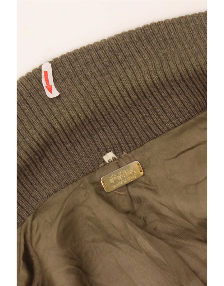 Jachetă Bomber din piele intoarsa pentru barbati vintage UK 38 Bej mediu