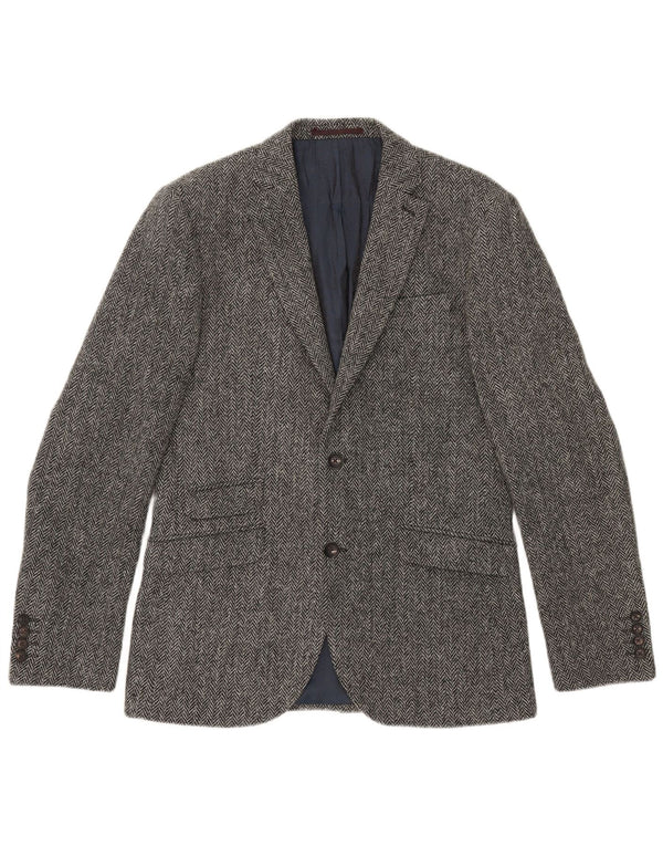Next Jachetă blazer pentru bărbați cu 2 nasturi UK 38 Medium Gri Chevron