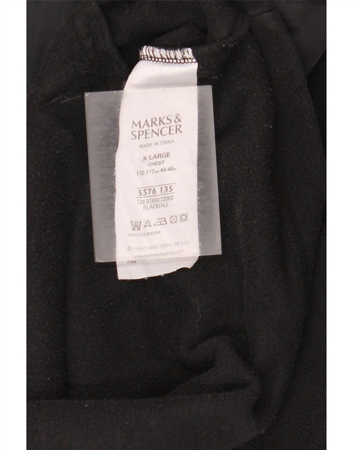 Jachetă fleece pentru bărbați Marks & Spencer UK 42 XL, poliester color bloc negru