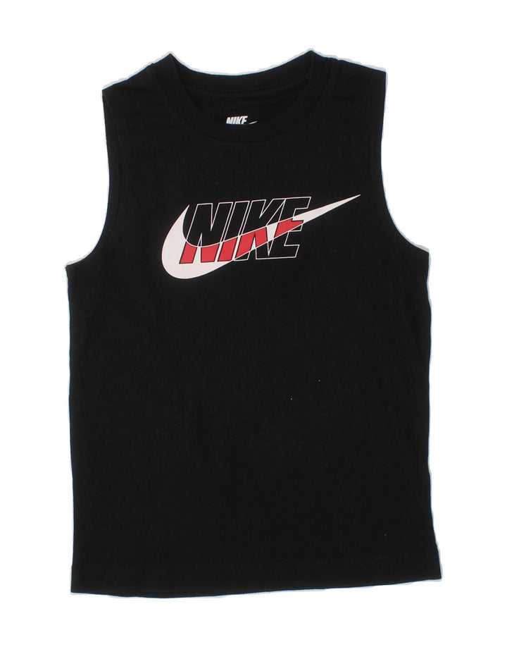 NIKE Boys Graphic Vest Top 5-6 Years Medium Black Vintage Nike and Second-Hand Nike from Messina Hembry 