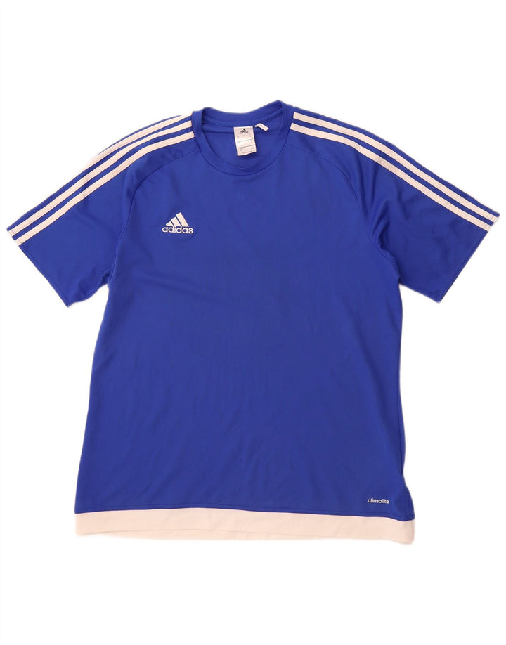 Tricou ADIDAS Climalite pentru bărbați Top mare din poliester albastru