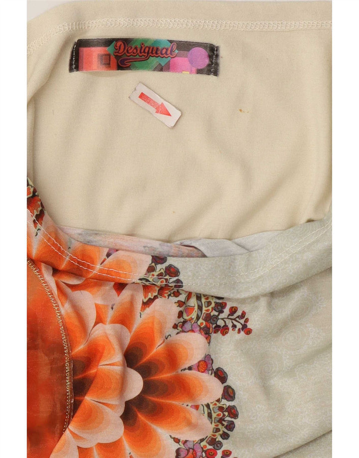 Bluză supradimensionată pentru femei Desigual UK 16, mare, bej, poliester floral