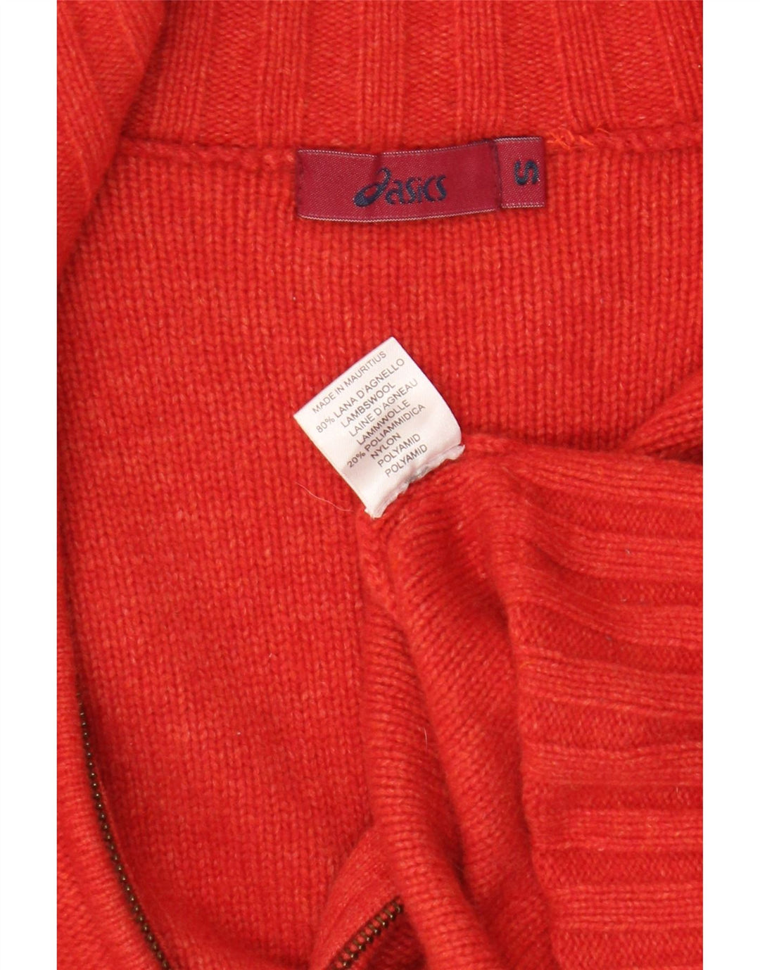 Pulover cardigan pentru femei Asics UK 10, roșu mic, lână de miel color bloc