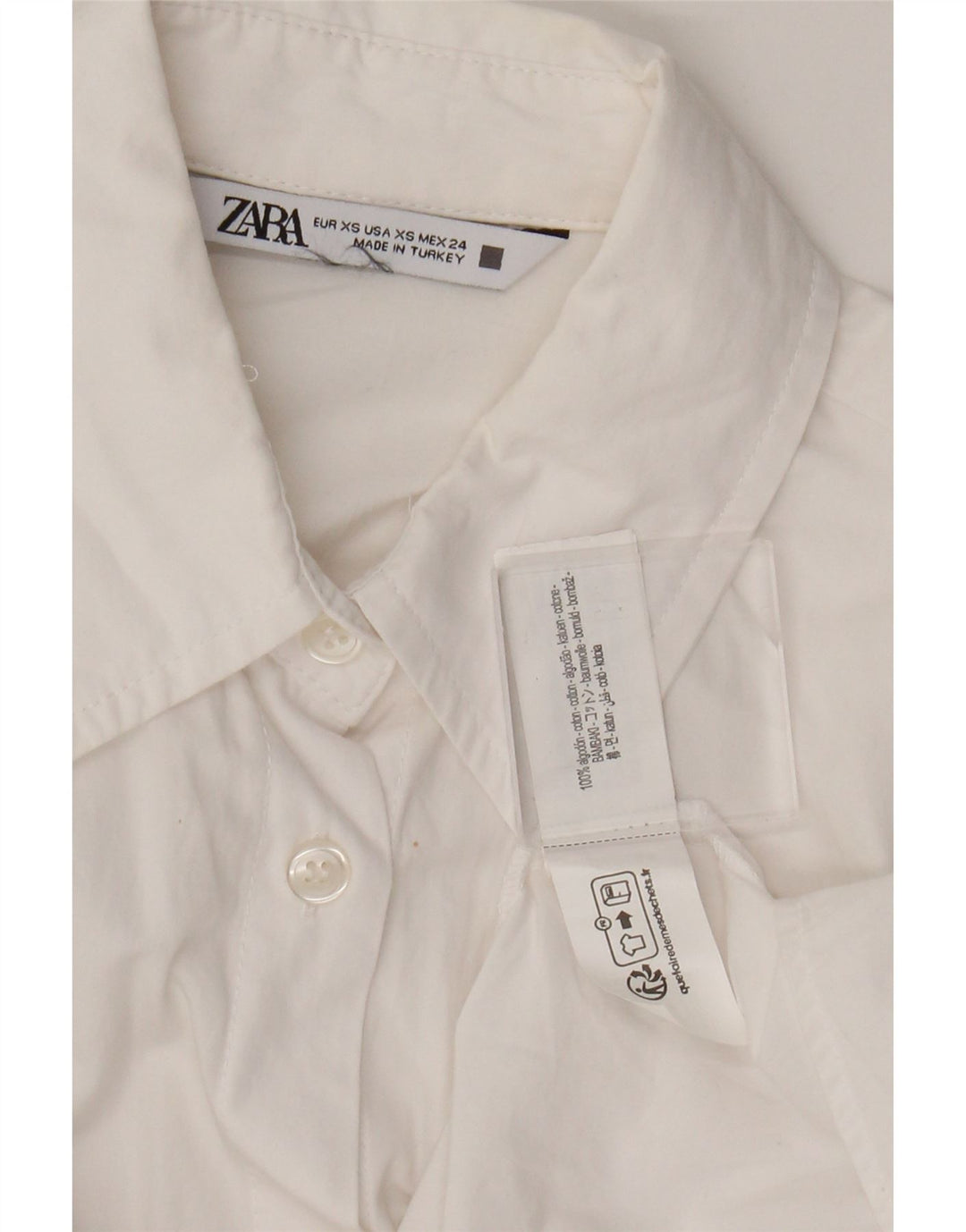 Cămașă supradimensionată pentru femei Zara UK 6 XS Bumbac alb