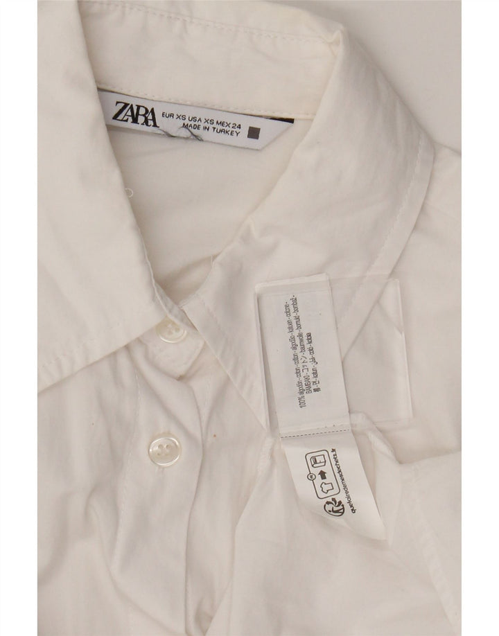 Cămașă supradimensionată pentru femei Zara UK 6 XS Bumbac alb