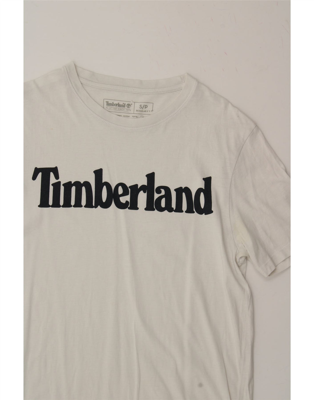 TIMBERLAND Mens Regular Fit Graphic T-Shirt Top Small White Cotton Vintage Timberland and Second-Hand Timberland from Messina Hembry 