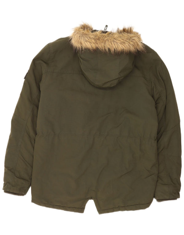 Jachetă parka cu glugă pentru bărbați Ellesse UK 38 Medium Khaki Nylon