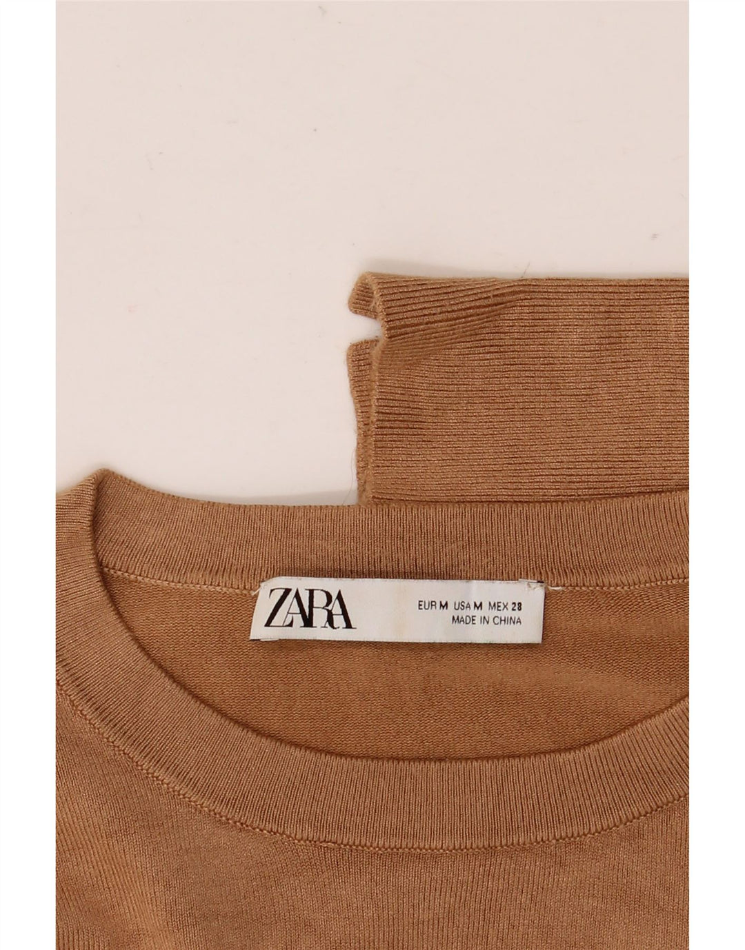 Pulover pentru damă Zara, cu gât turnut, maro mediu, UK 14