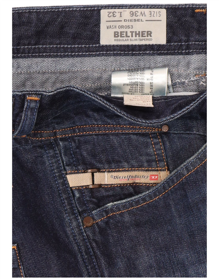 DIESEL Belther Regular Fit Blugi Slim Tapered pentru bărbați W36 L32 Bleumarin