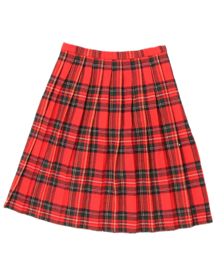 Fusta plisată Vintage pentru femei Knife W26 Small Red Check