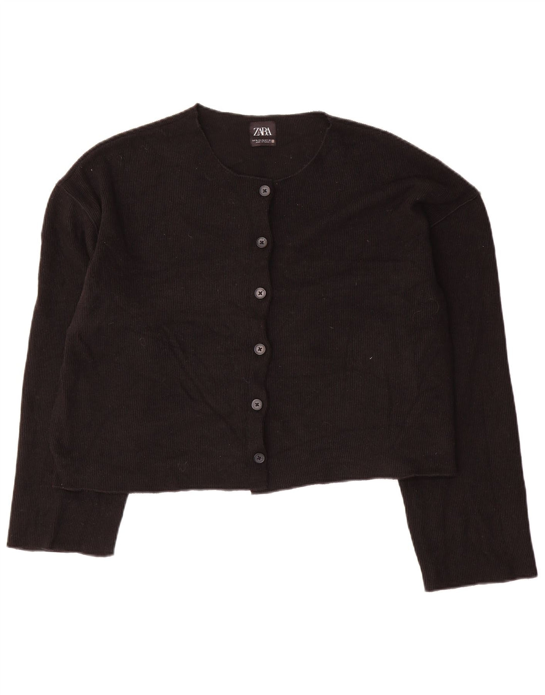 Pulover cardigan pentru femei Zara UK 18 XL Poliester negru