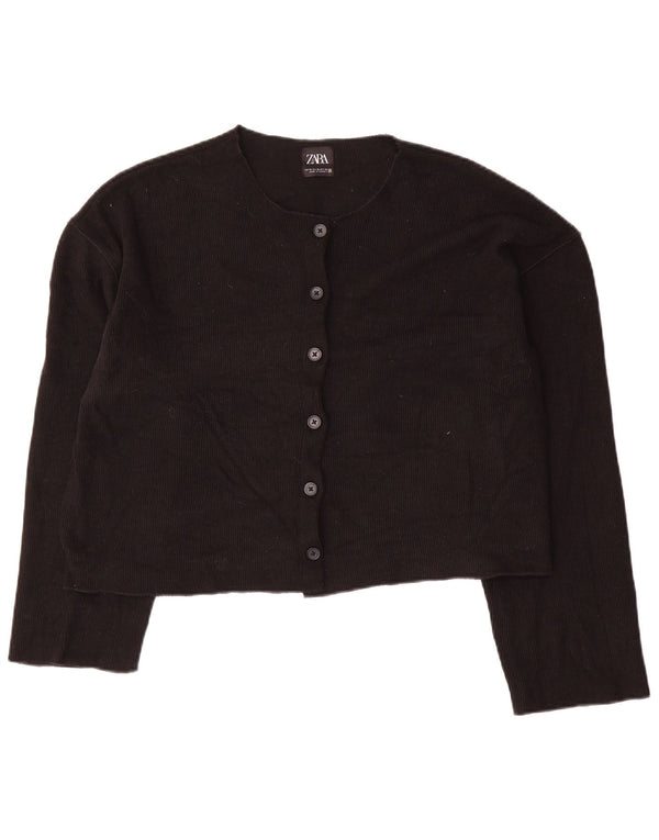 Pulover cardigan pentru femei Zara UK 18 XL Poliester negru