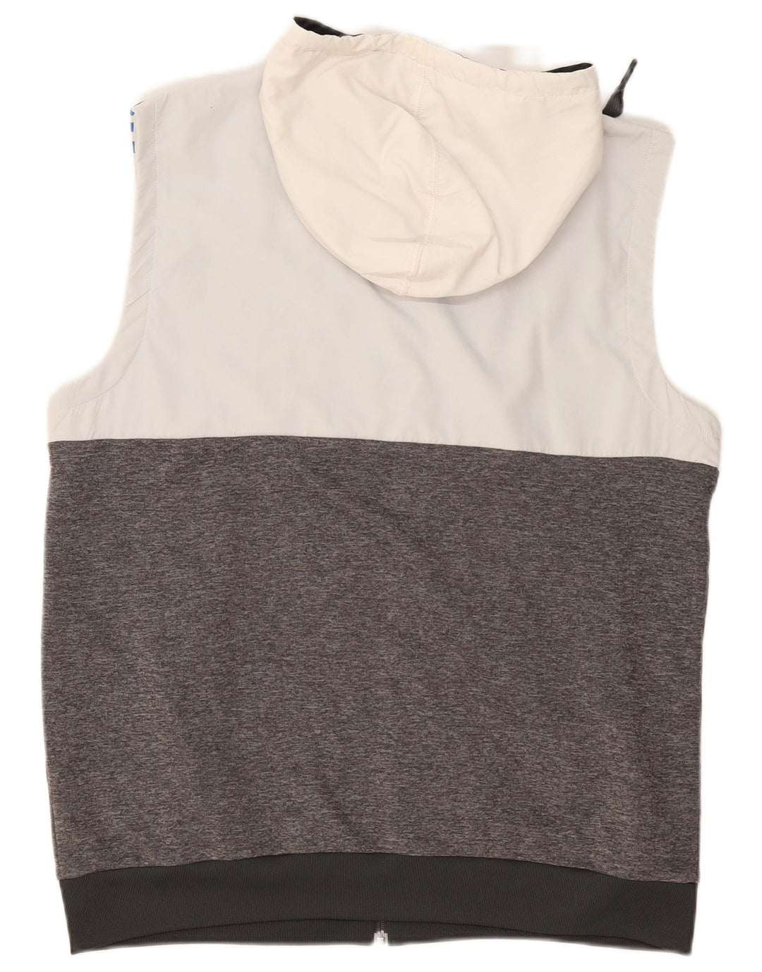 Pulover ADIDAS pentru bărbați, fără mâneci, cu fermoar, poliester color bloc, gri mare