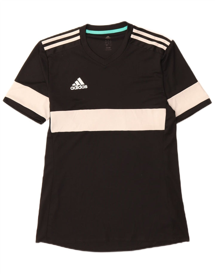 Tricou Adidas Climalite pentru bărbați Top mic, negru, poliester color bloc