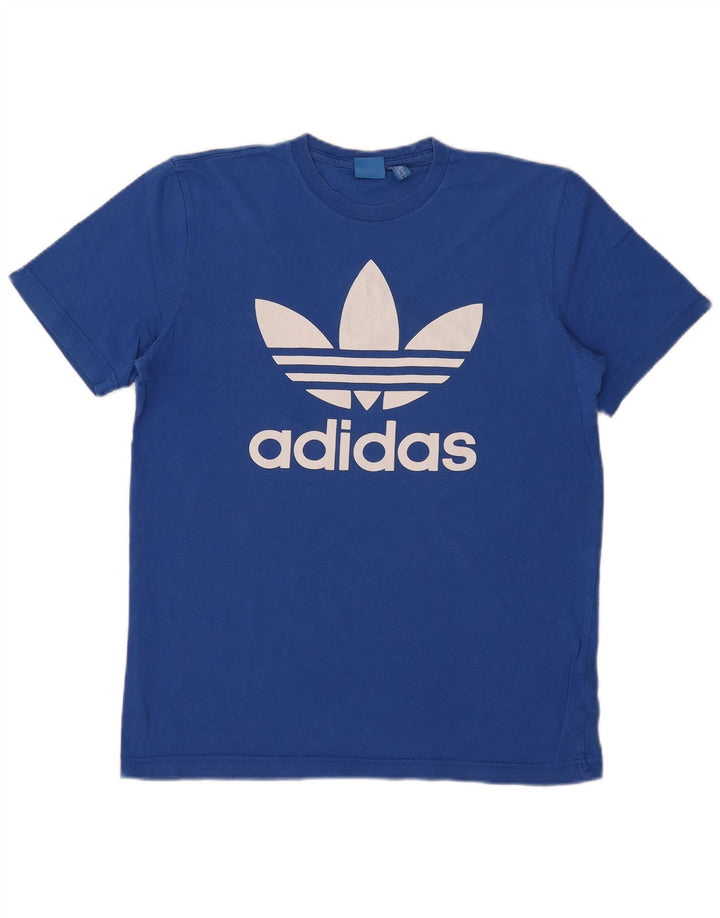 Tricou grafic pentru bărbați Adidas Top, bumbac albastru mediu