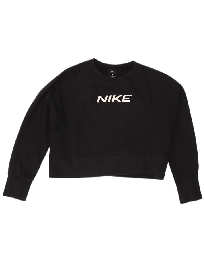 Pulover pentru femei Nike Crop Graphic Oversized Hanorac UK 10 Mic Negru
