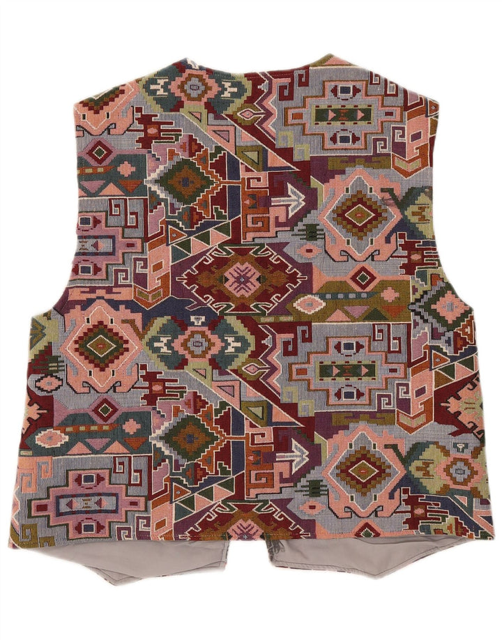 Vintage pentru bărbați vestă reversibilă UK 38 Medium Multicolor Geometric