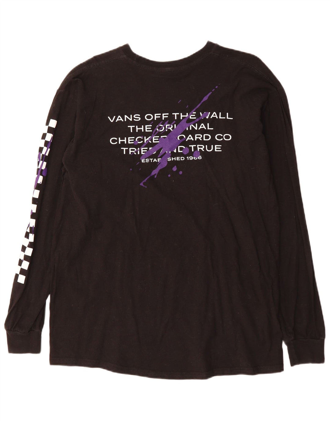 Vans pentru bărbați Off The Wall Classic Fit Graphic Top cu mânecă lungă, mare, negru