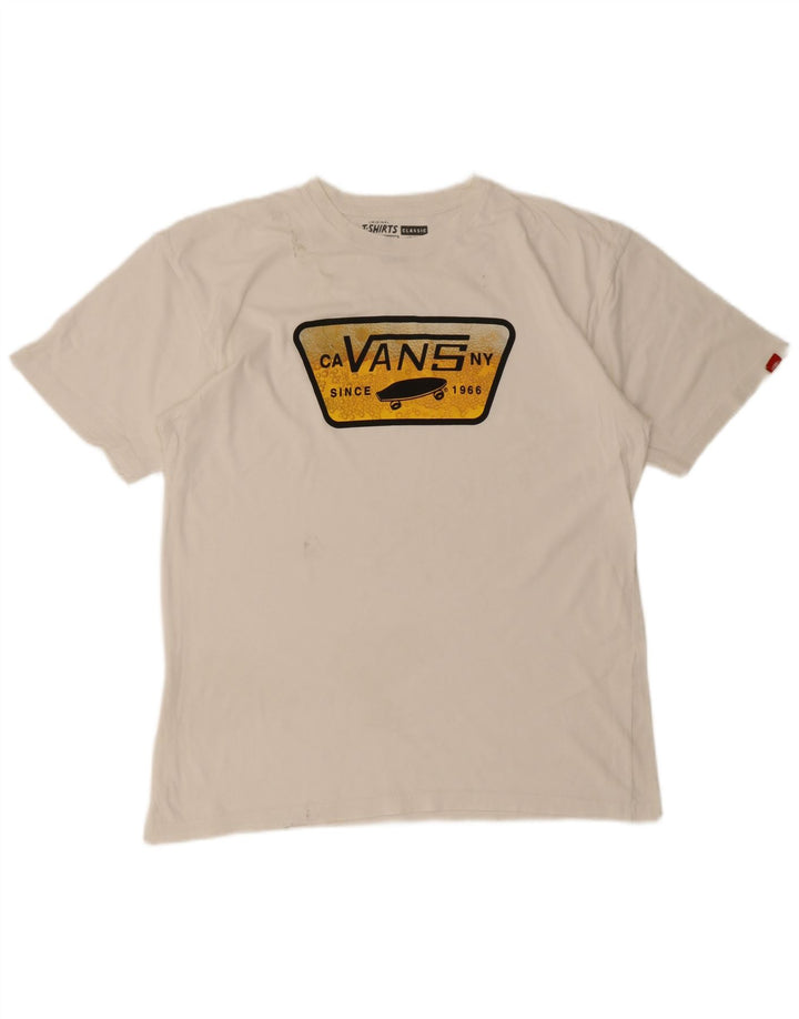 Tricou grafic Vans pentru bărbați Top mare din bumbac alb