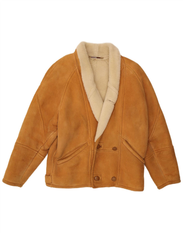 Jachetă din shearling pentru bărbați de epocă, UK 42 XL, bej