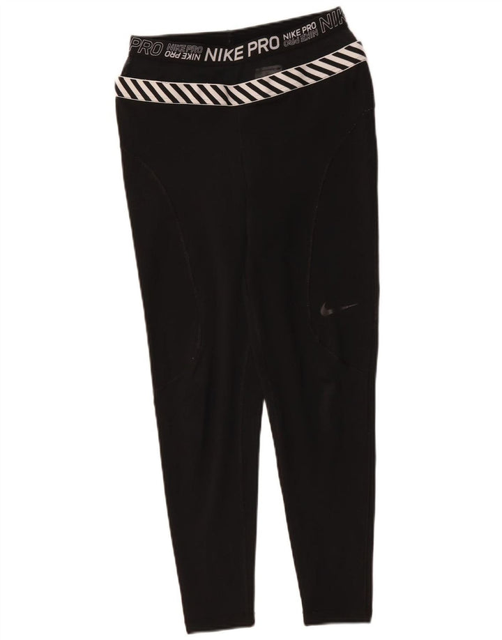 Leggings grafic NIKE pentru femei UK 8 Small Black