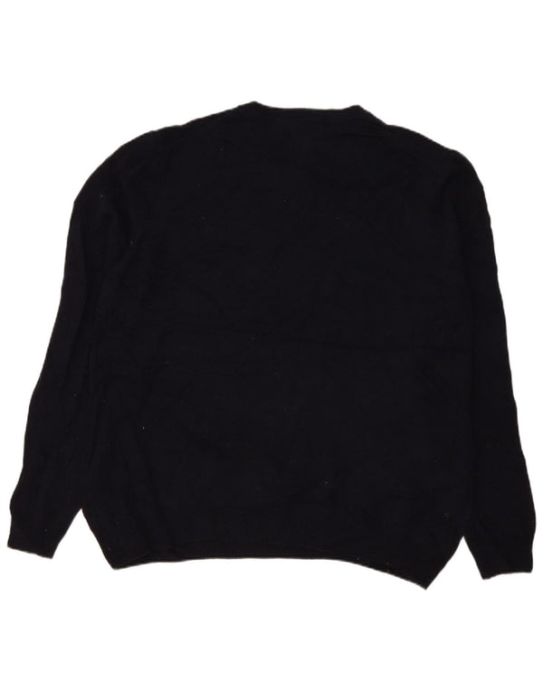 Pulover pentru bărbați Marks & Spencer, cu gât crew, 2XL, lână de miel bleumarin