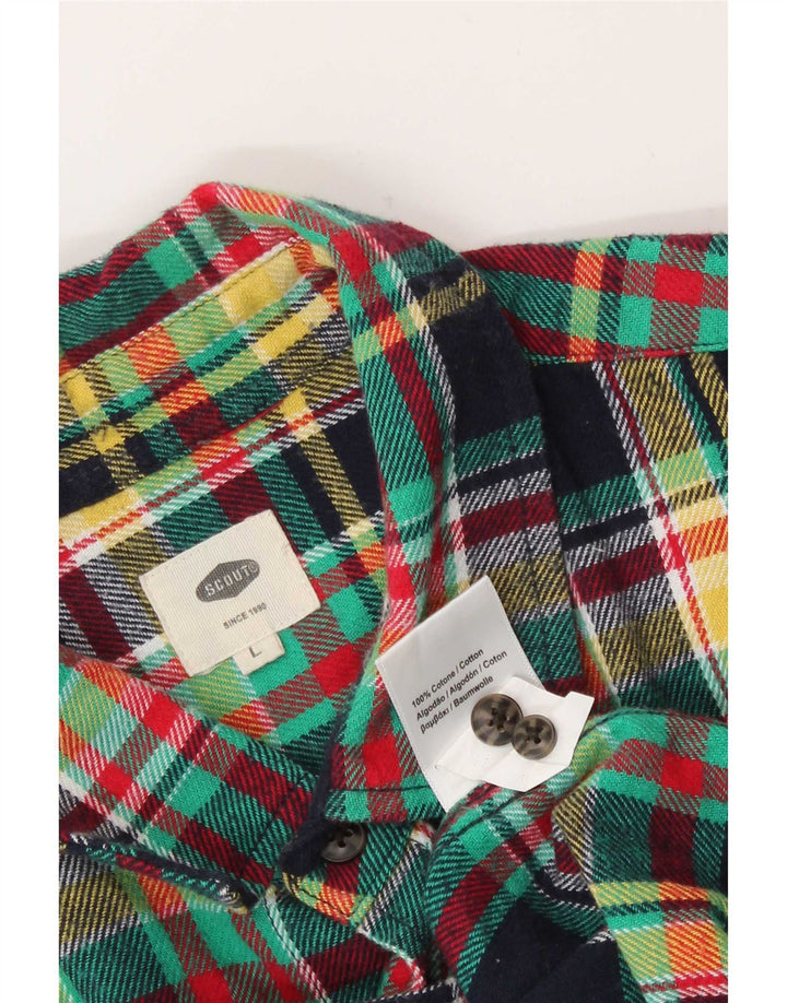 Cămașă de flanel pentru bărbați Scout, bumbac cu carouri multicolore