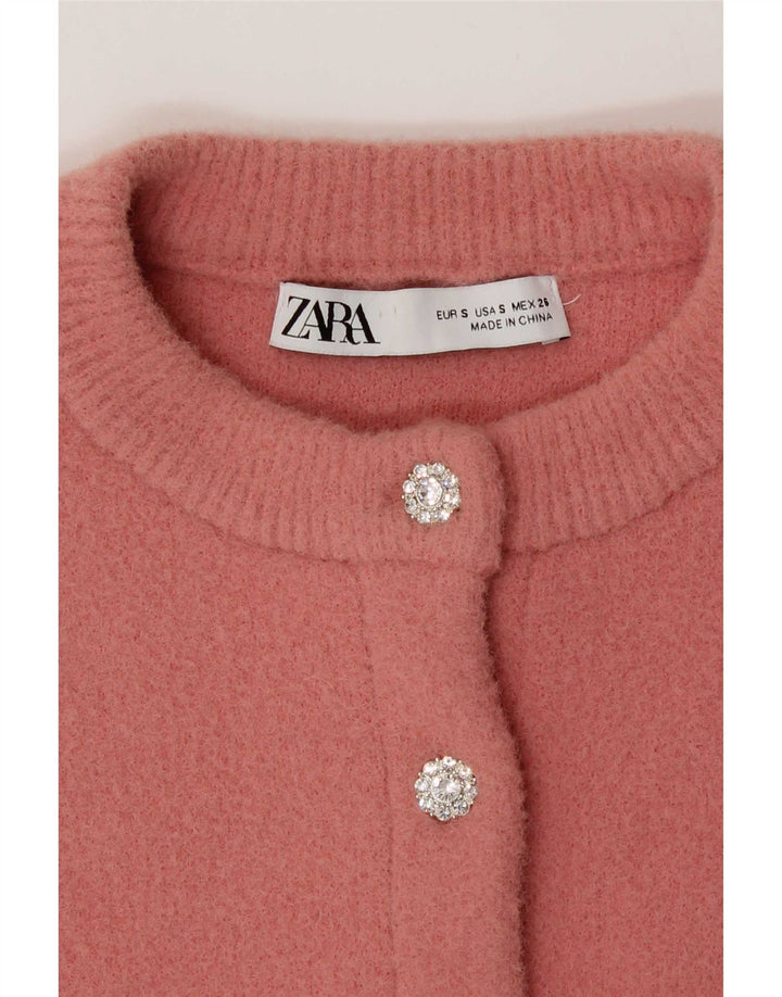 Pulover cardigan pentru femeie Zara UK 10 mic roz