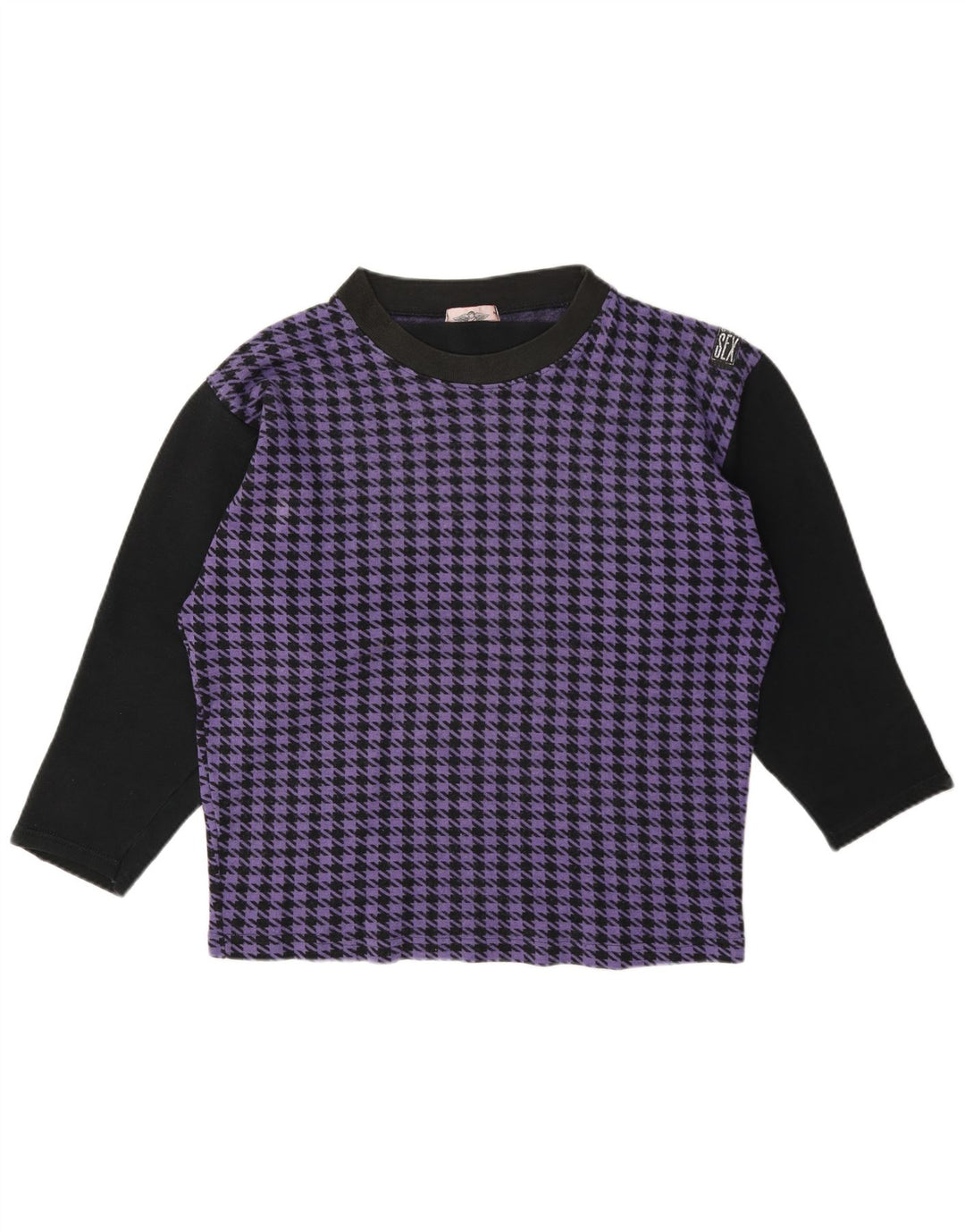 Top pentru femei Gymnasium cu mânecă lungă UK 14 Medium Purple Houndstooth