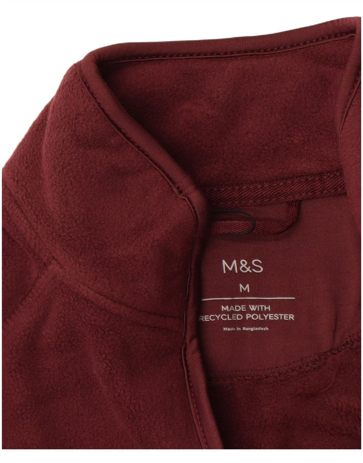 MARKS & SPENCER Jachetă fleece pentru bărbați UK 38 Medium Burgundy Poliester