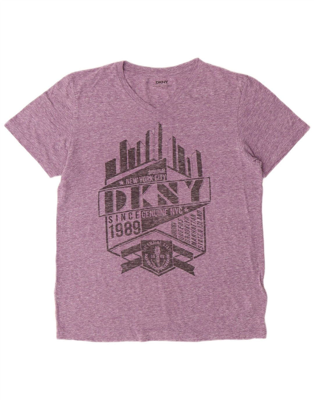 DKNY Mens Graphic T-Shirt Top Medium Purple Polyester