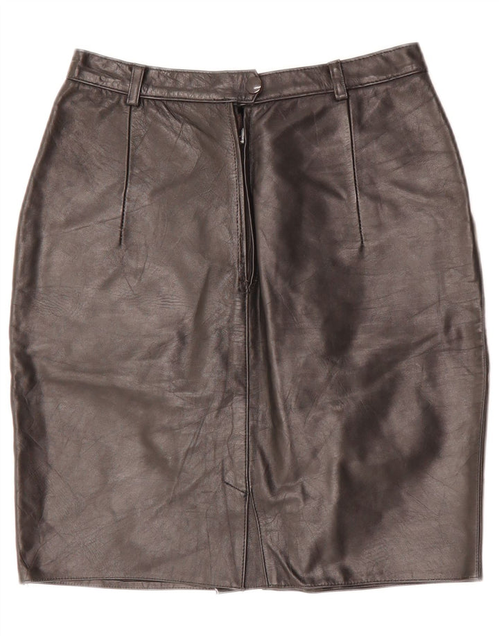 Fusta creion din piele vintage pentru femei W26 Small Black