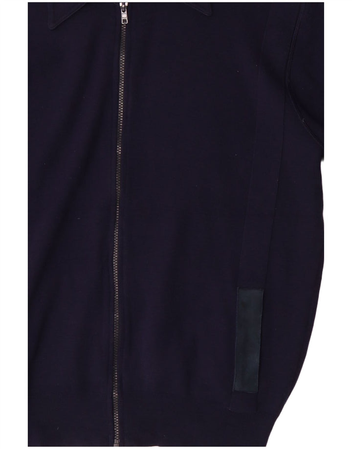 Cardigan Vintage pentru bărbați, lână, albastru, mediu
