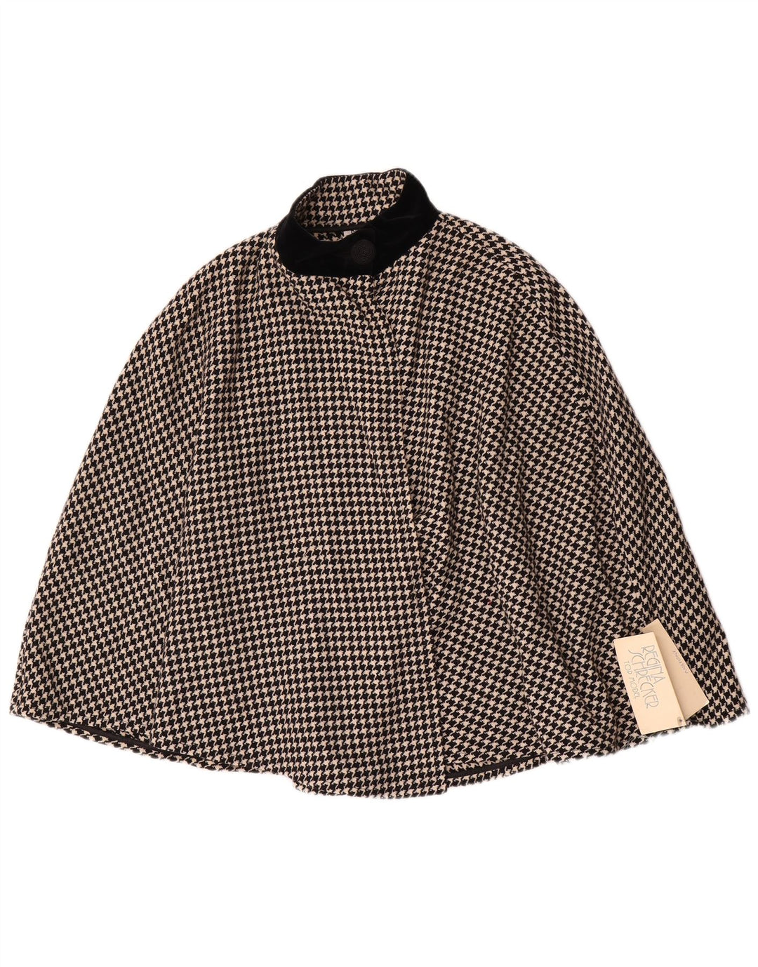 Palton Poncho Regina Schrecker pentru femei IT 42 Lână cu picior de gală mediu negru