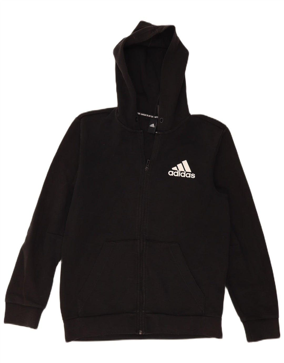 Pulover Adidas pentru bărbați Graphic Zip, bumbac mediu negru
