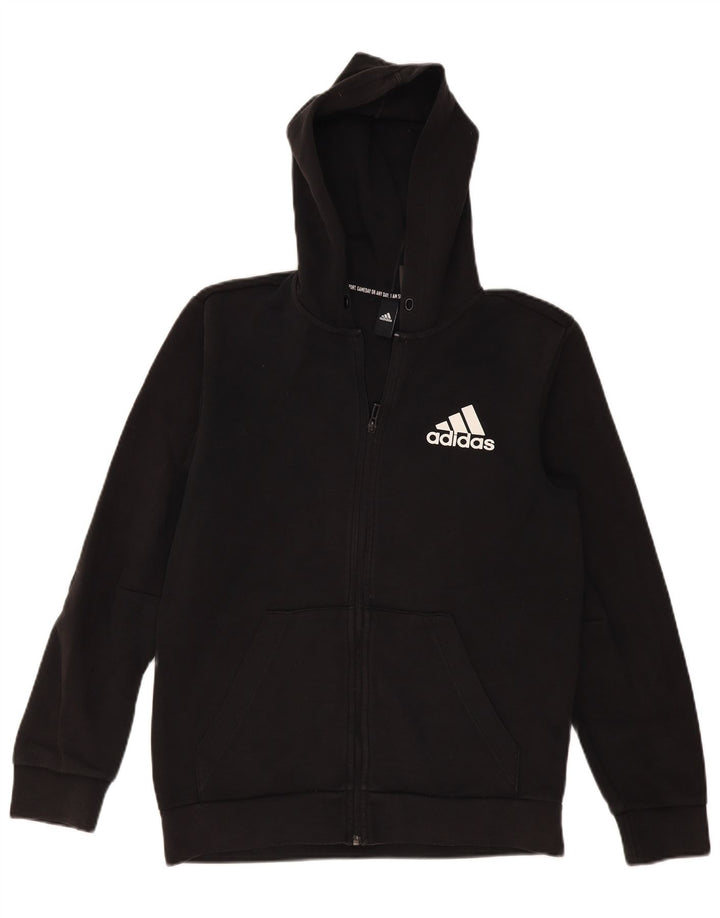 Pulover Adidas pentru bărbați Graphic Zip, bumbac mediu negru