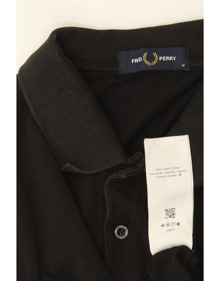 Cămașă polo Fred Perry pentru bărbați, bumbac mediu negru