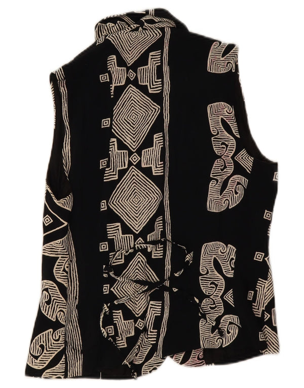 Vestă vintage pentru femei UK 8 Small Black Geometric