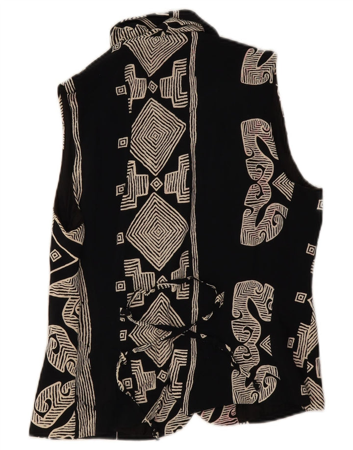 Vestă vintage pentru femei UK 8 Small Black Geometric