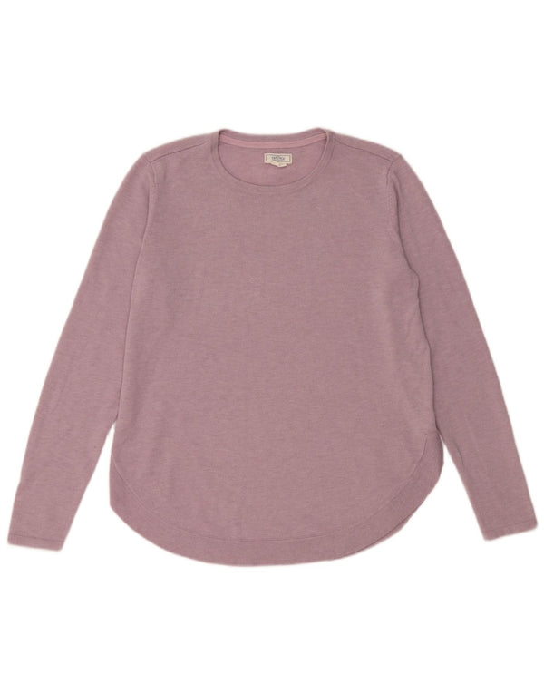 Pulover pentru femei Fat Face supradimensionat cu gâtul turnat UK 10 Mic Violet