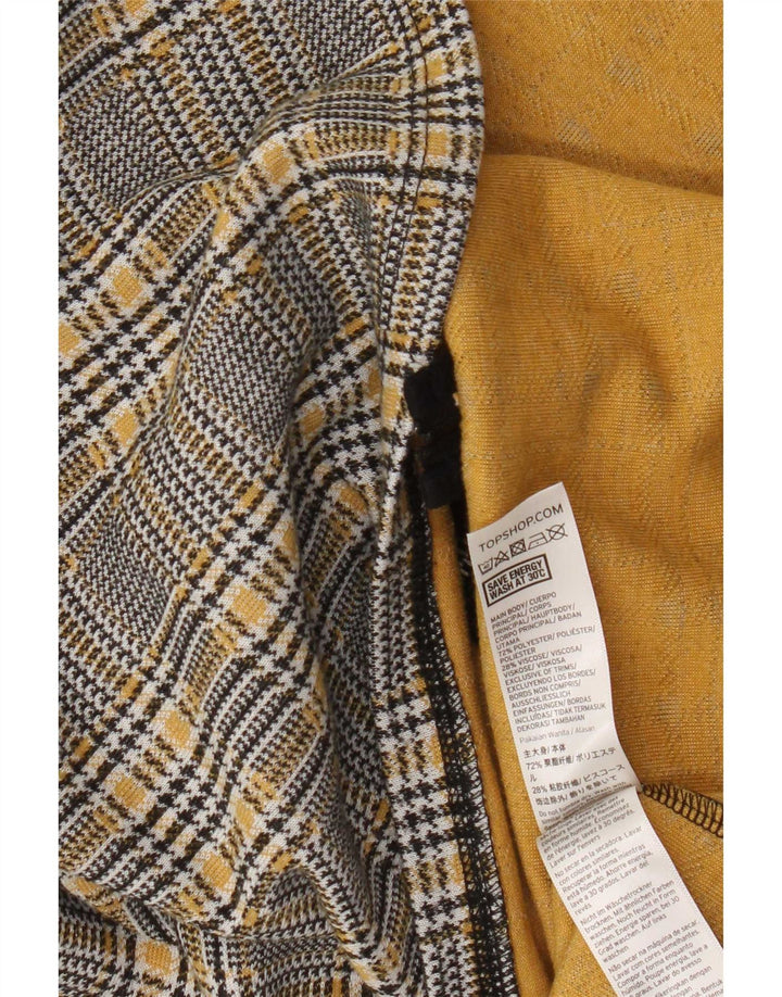 Fusta mini pentru femei Topshop UK 8 Small W28 Gri din poliester carouri