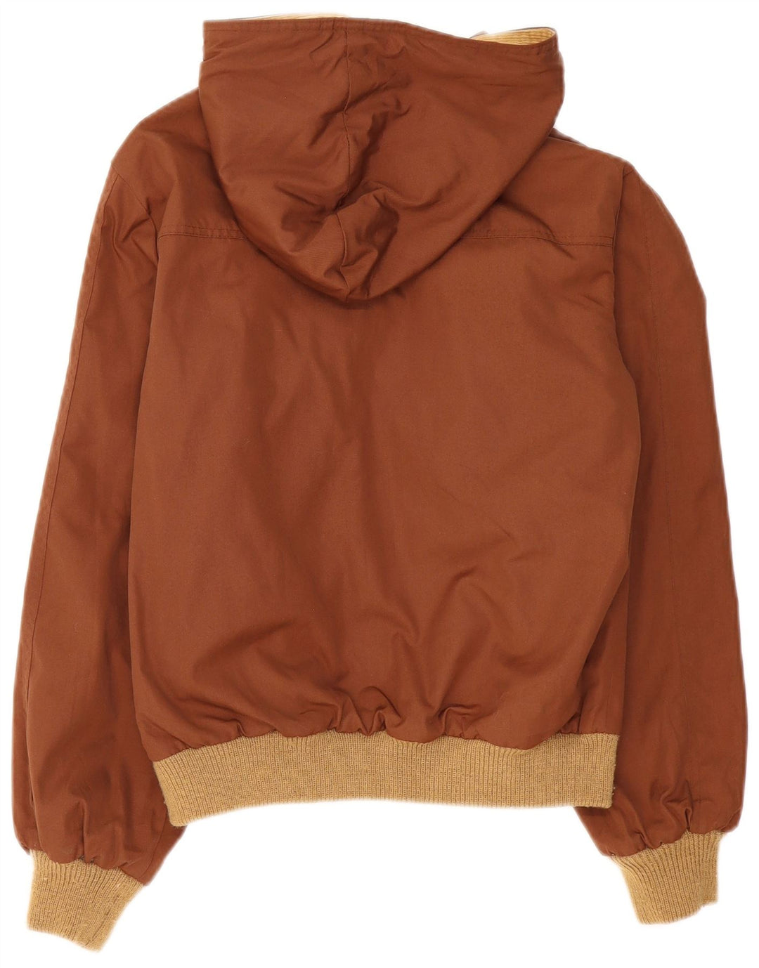 Jachetă bomber reversibilă cu glugă vintage pentru bărbați UK 38 Maro mediu Colorblock