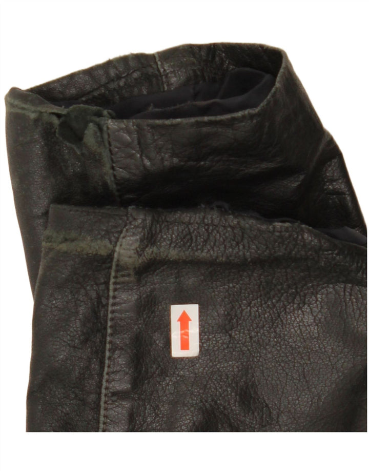 Jachetă de piele vintage pentru femei IT 44 Medium Black