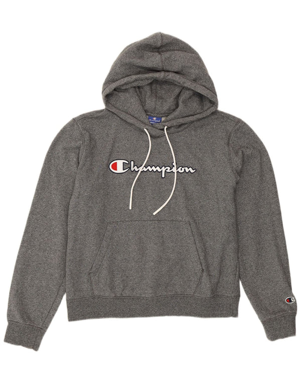 Pulover cu capota cu grafic pentru femei Champion UK 12 Medium Grey Flecked