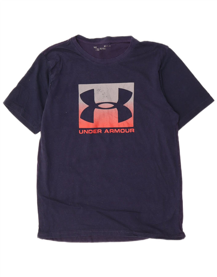 Tricou grafic pentru bărbați Under Armour Top mic din bumbac bleumarin